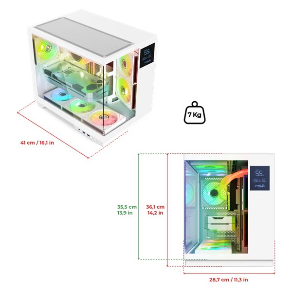 Spirit Of Gamer Viper CRX Tempered Glass White