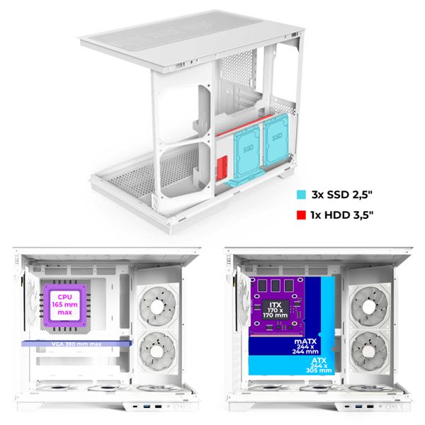 Spirit Of Gamer Viper CRX Tempered Glass White