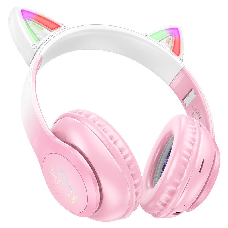 Hoco W42 Cat Wireless Bluetooth Headset Pink