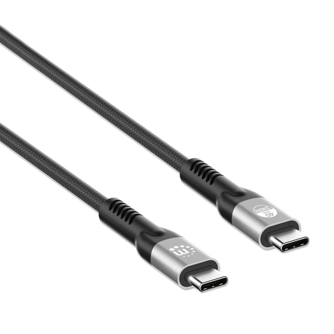 Manhattan USB-C to USB-C 240W 40Gbit/s 8K cable 1m Black