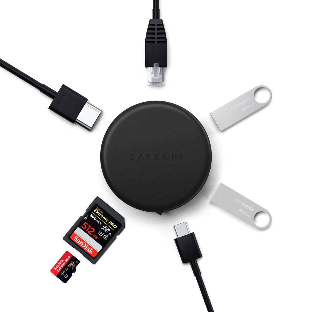 Satechi OntheGo 7-in-1 Multiport Adapter Space Black