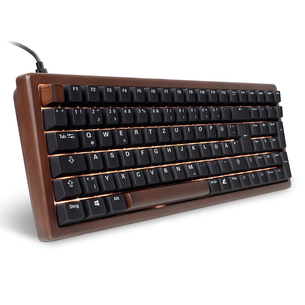 Sharkoon Skiller SGK50 S2 Wood PBT Gaming Keyboard Brown/Black UK