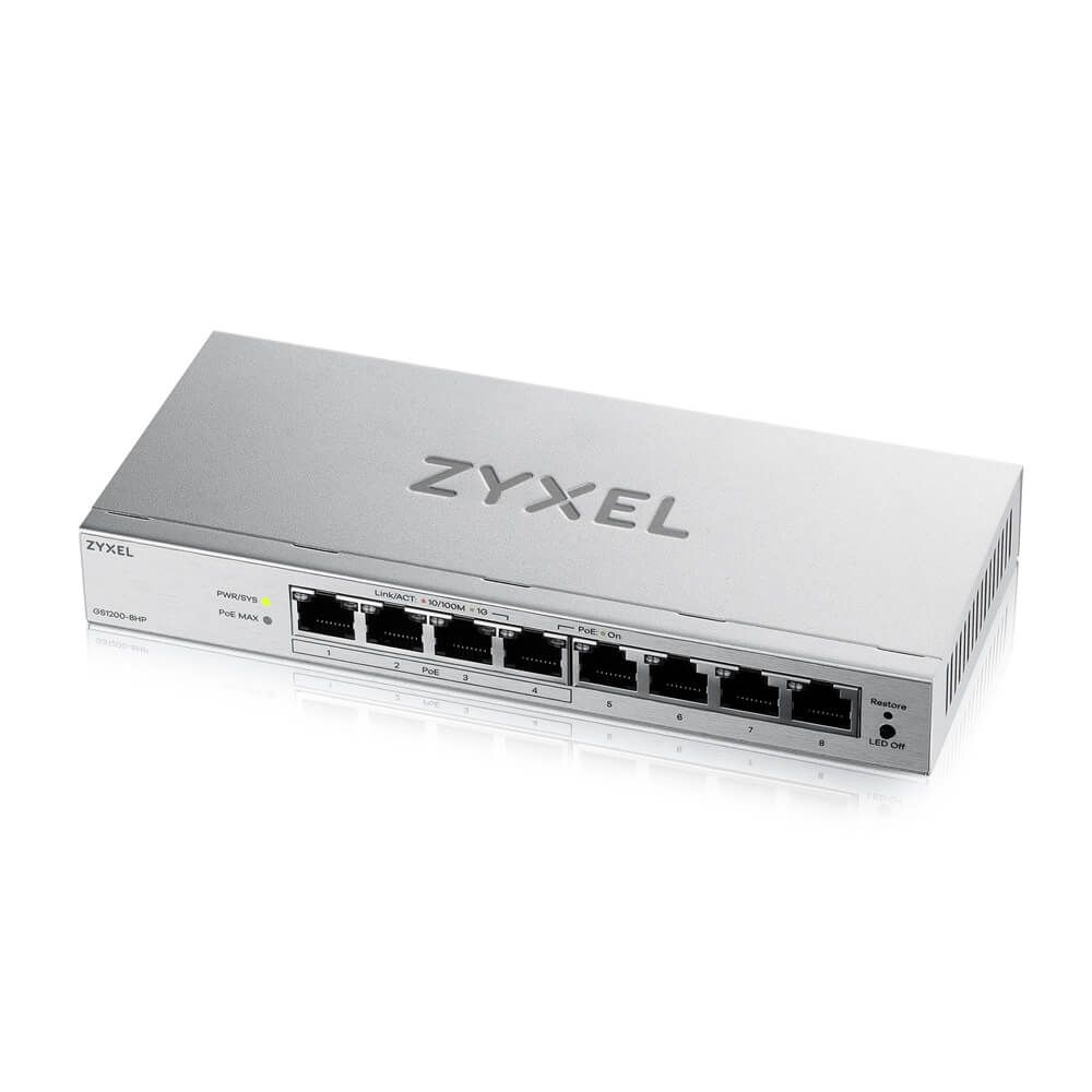 ZyXEL GS1200-8HPv3 8-Port GbE Web Managed Switch