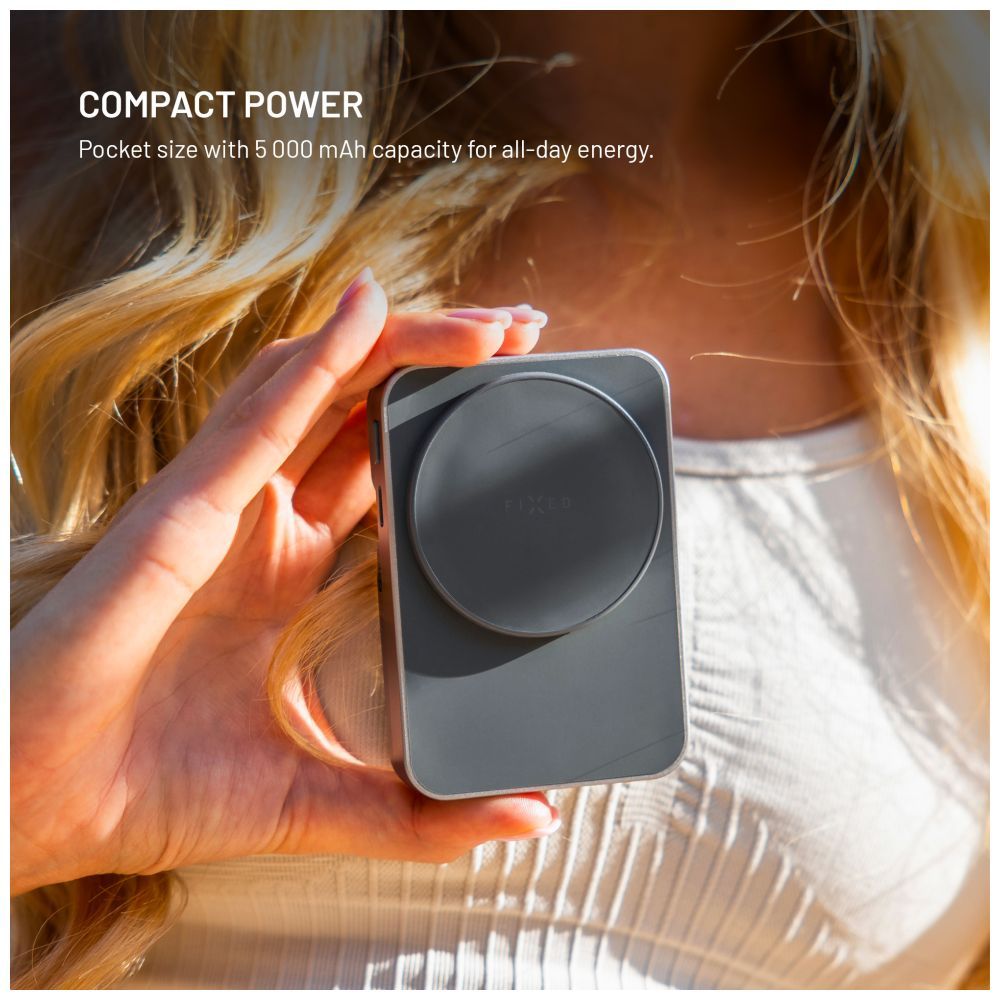 FIXED MagZen 5 állvány 5000 mAh PowerBank, szürke