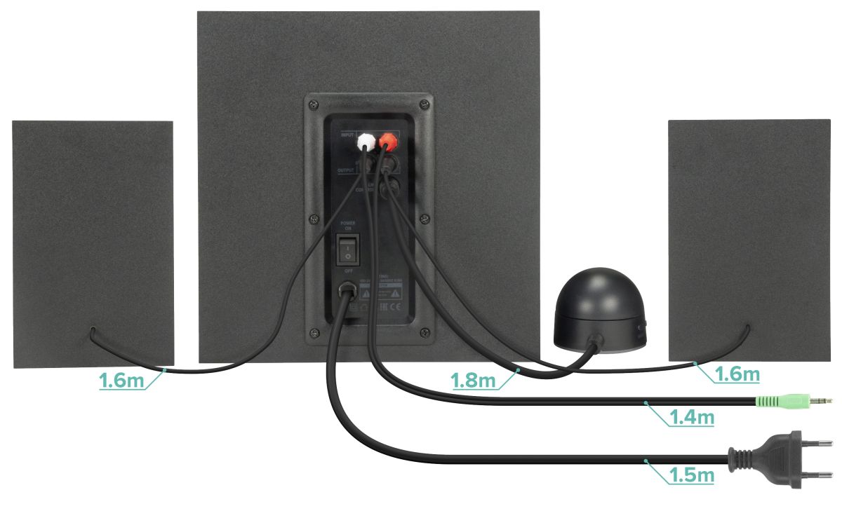 Speedlink Gravity LT 2.1 Subwoofer System Black