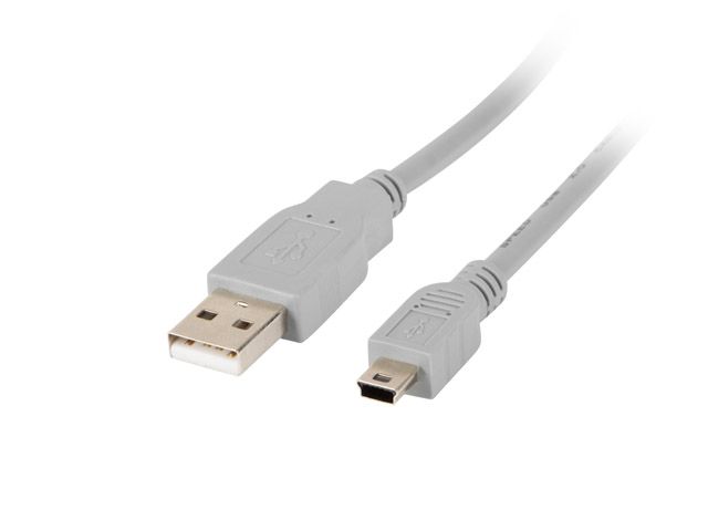 Lanberg USB mini (M) to USB-A (M) 2.0 cable 1,8m Grey