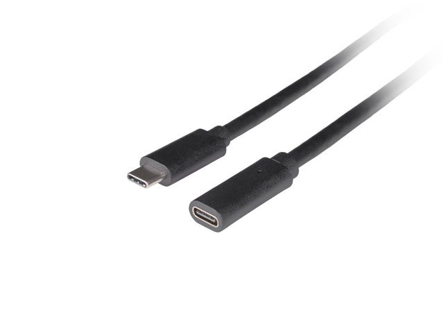 Lanberg USB-C M/F 3.1 cable 0,5m Black
