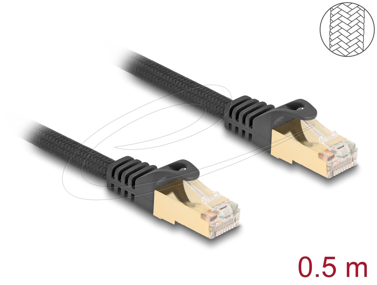 DeLock CAT6A S-FTP Patch Cable 0,5m Black