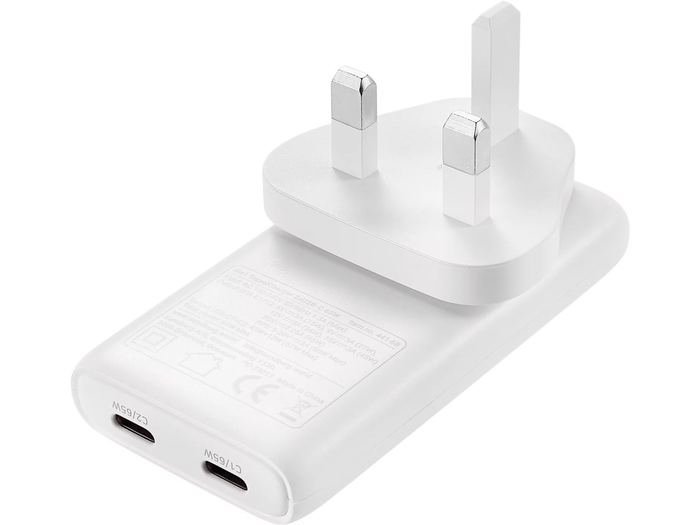 Sandberg 4in1 TravelCharger 2xUSB-C 65W White