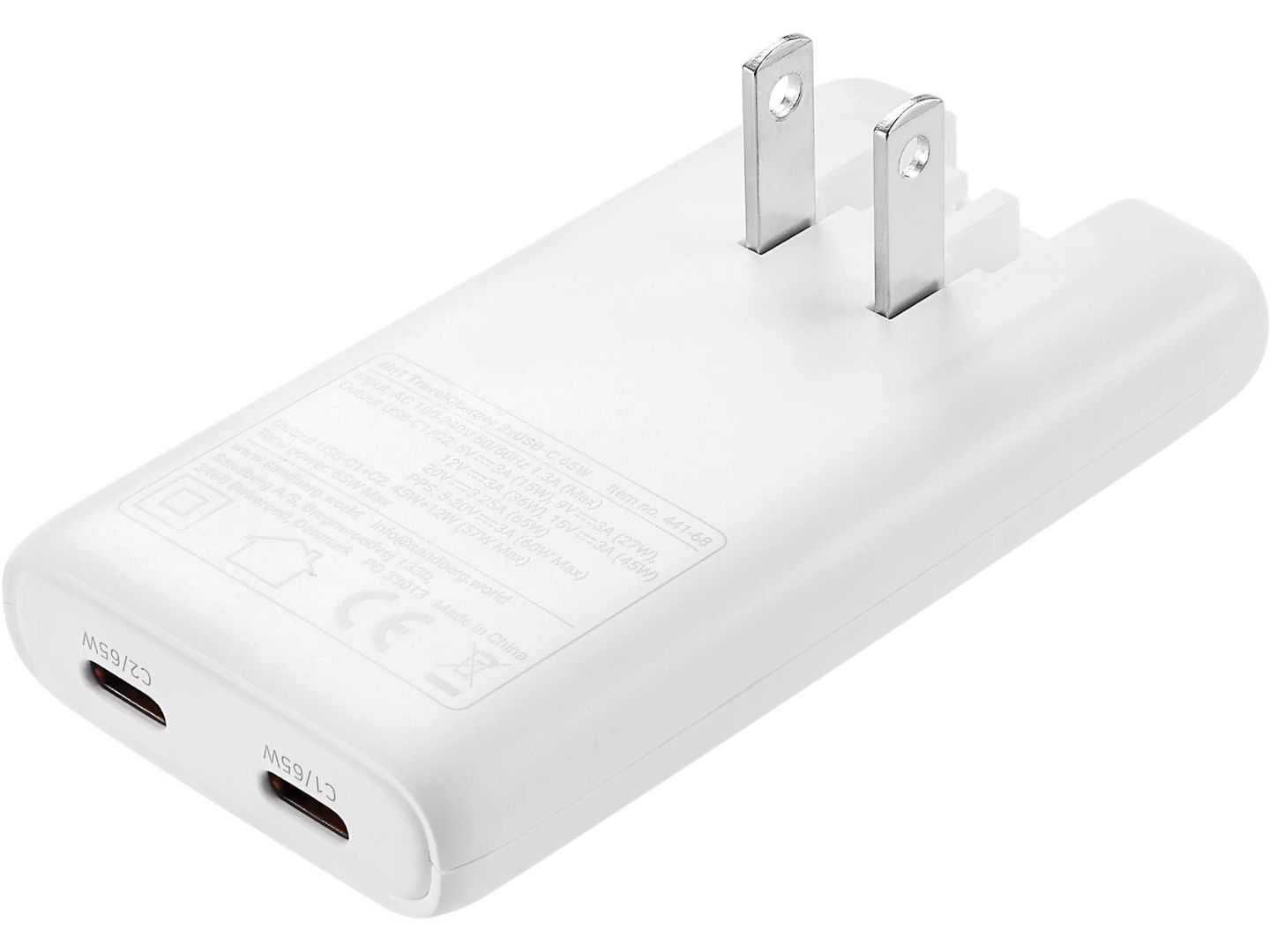 Sandberg 4in1 TravelCharger 2xUSB-C 65W White