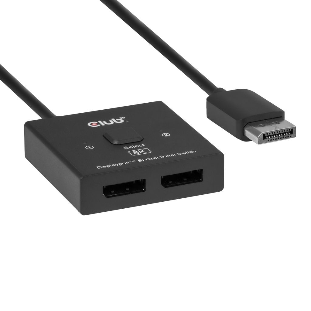 Club3D DisplayPort 2-in-1 Bi-directional Switch 8K
