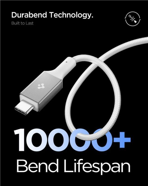 Spigen Essential USB-C to USB-C 100W Fabric Cable 1,5m White
