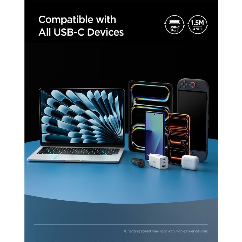 Spigen Essential USB-C to USB-C 240W Fabric Cable Black