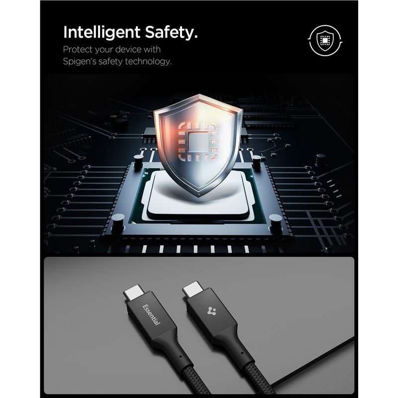 Spigen Essential USB-C to USB-C 240W Fabric Cable Black