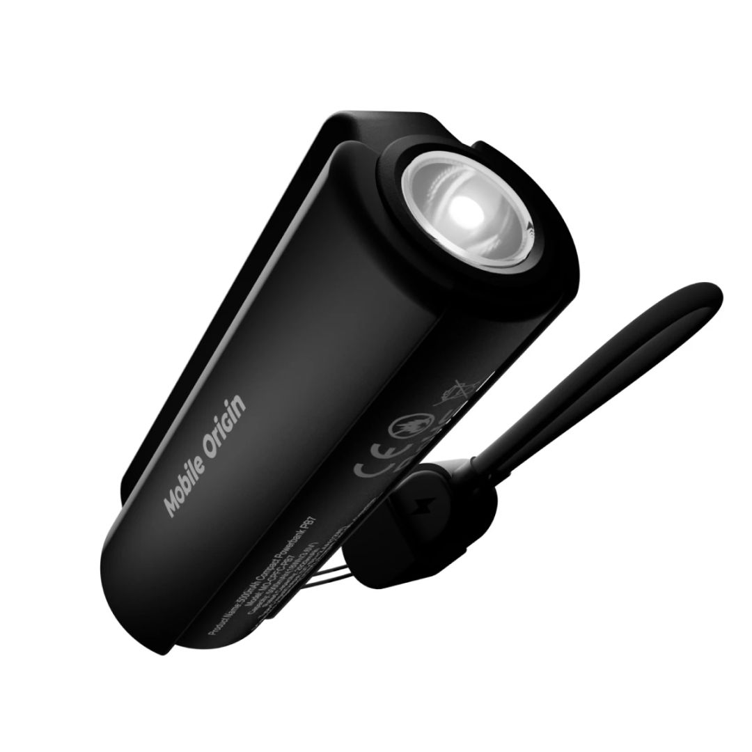 Mobile Origin Compact Flashlight 5000mAh PowerBank Black