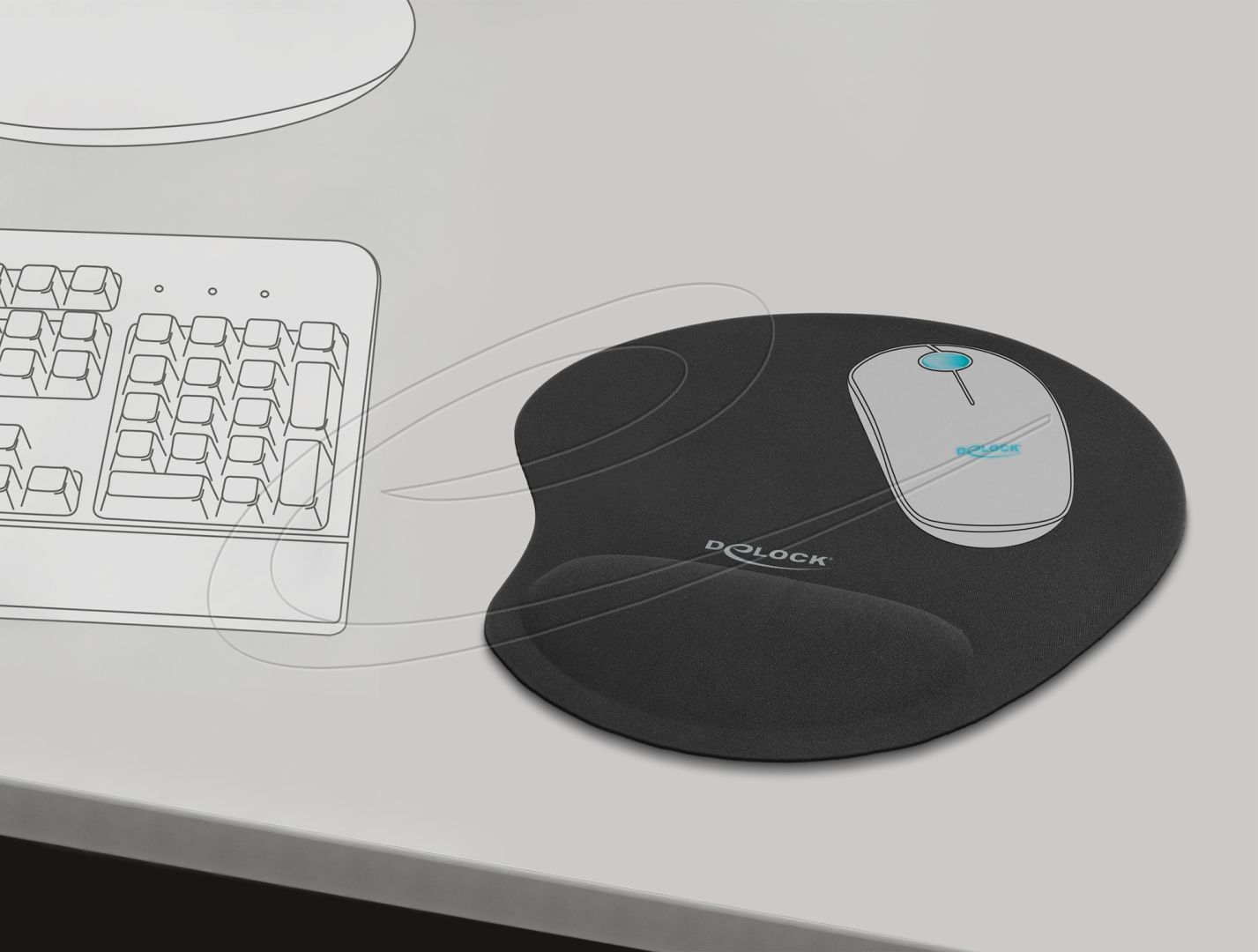 DeLock Ergonomic Egérpad Black