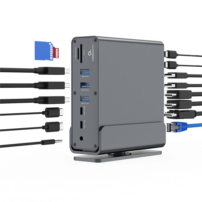 Gembird A-CF-COMBO15-01 USB Type-CF 15-in-1 Multi-Port Adapter Space Grey