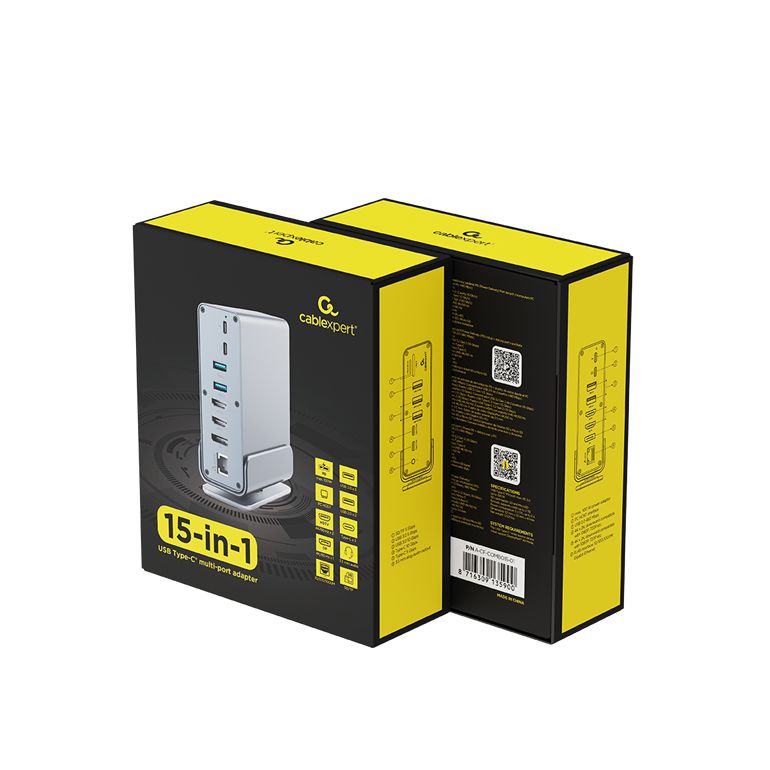 Gembird A-CF-COMBO15-01 USB Type-CF 15-in-1 Multi-Port Adapter Space Grey