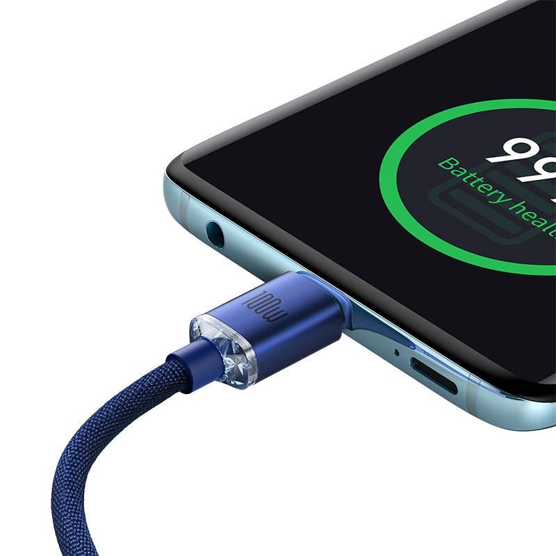Baseus Crystal Shine USB-C - USB-C Cable Blue
