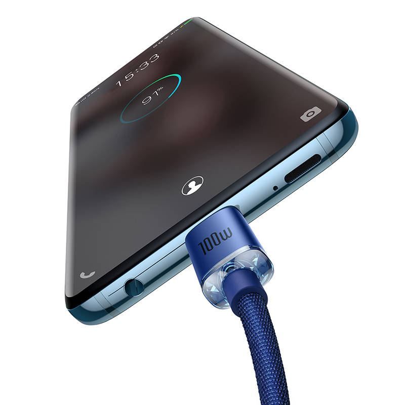Baseus Crystal Shine USB-C - USB-C Cable Blue