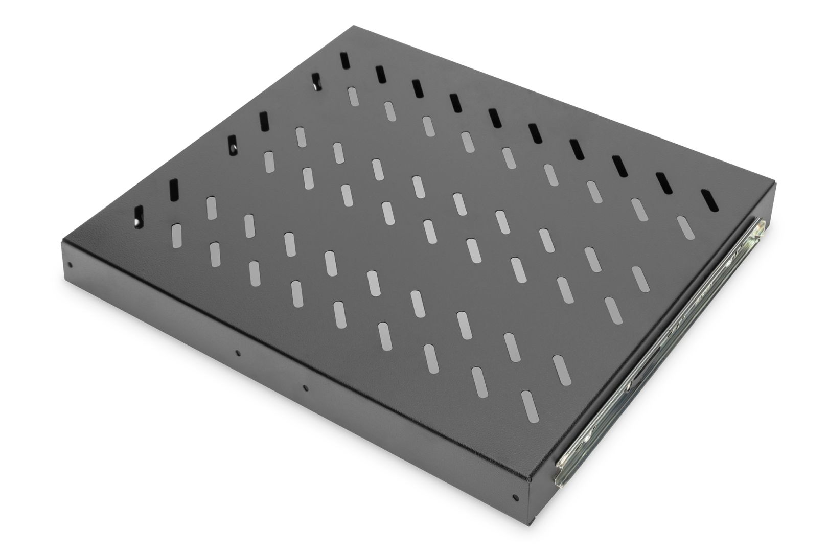 Digitus 1U extendible shelf for 600 mm depth racks 40x485x368mm up to 25kg Black (RAL 9005)