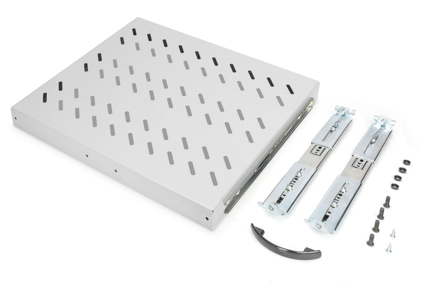 Digitus 1U extendible shelf for 600mm depth racks 40x485x368mm up to 25 kg Grey (RAL 7035)