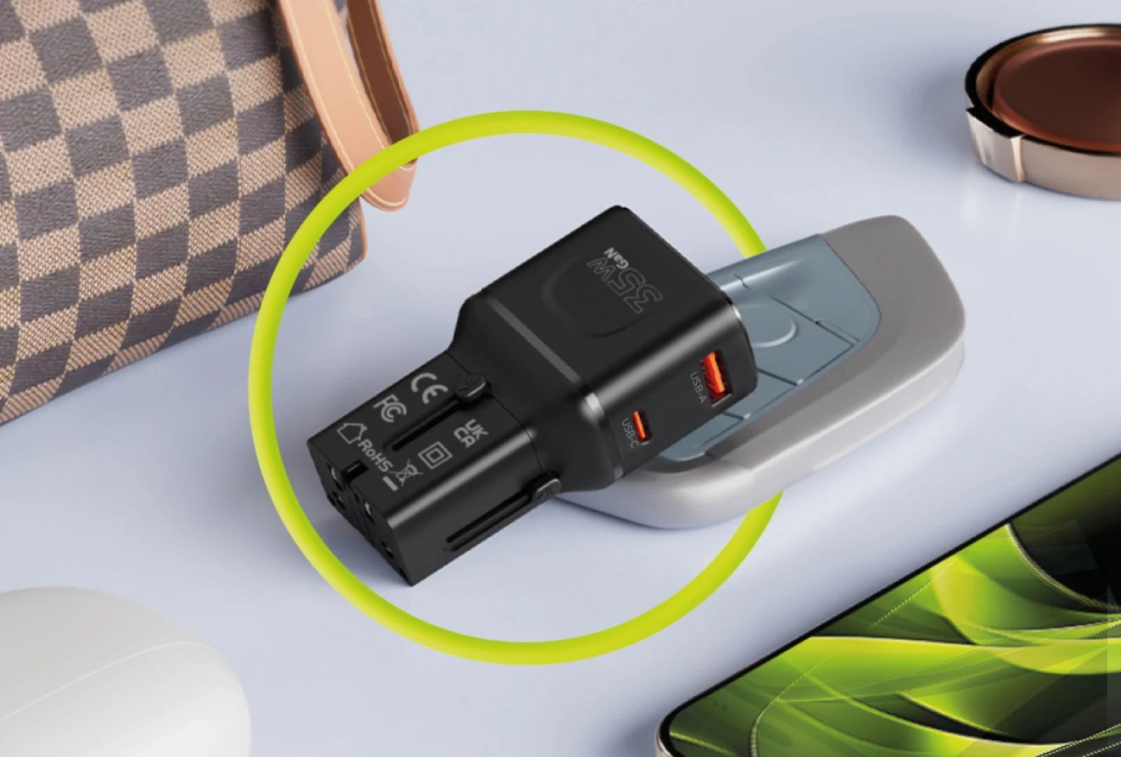 Mobile Origin 35W Travel Adapter EU/US/UK/AU PW25 Black