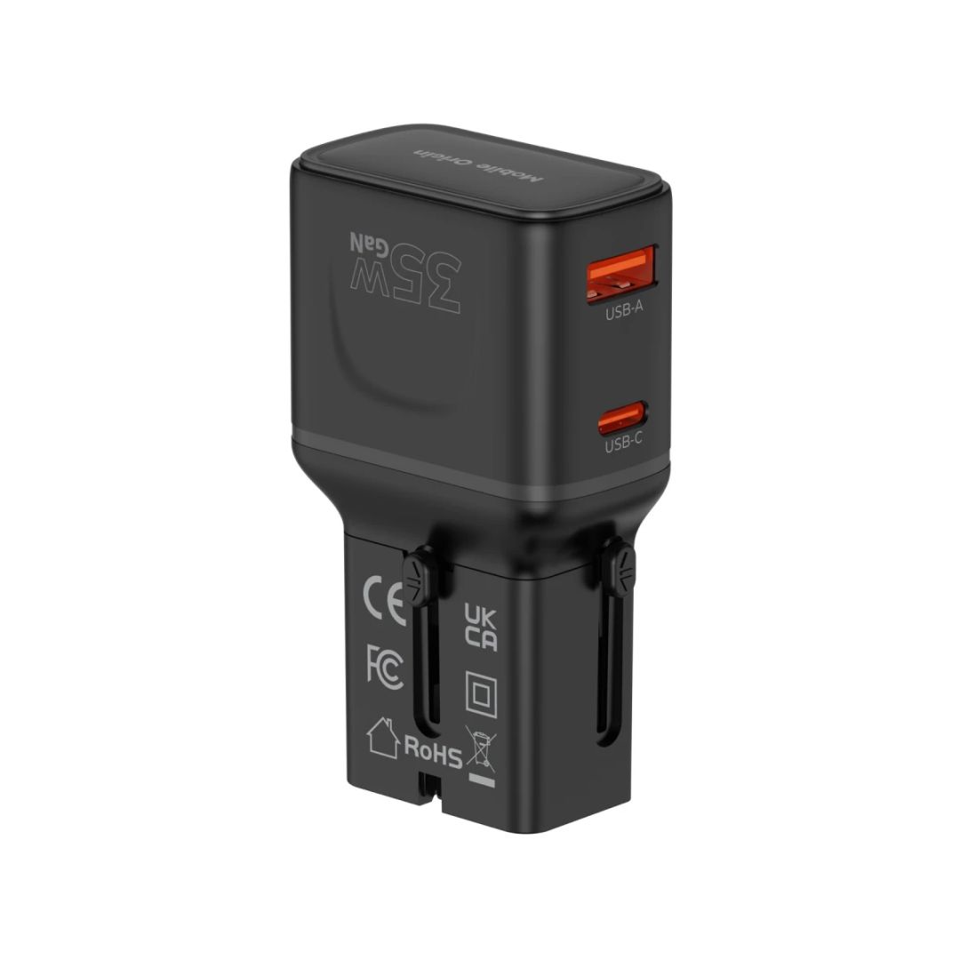 Mobile Origin 35W Travel Adapter EU/US/UK/AU PW25 Black