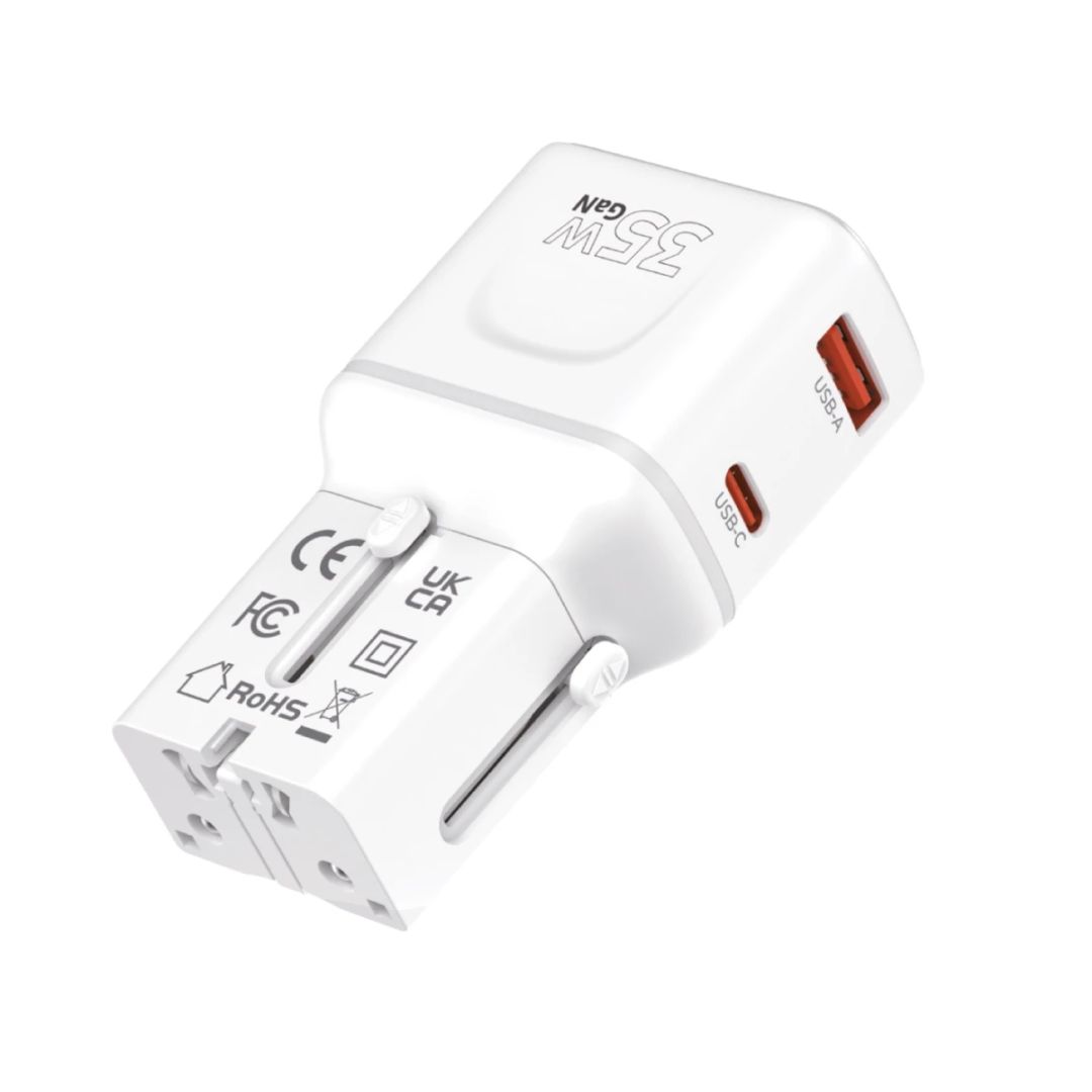 Mobile Origin 35W Travel Adapter EU/US/UK/AU PW25 White
