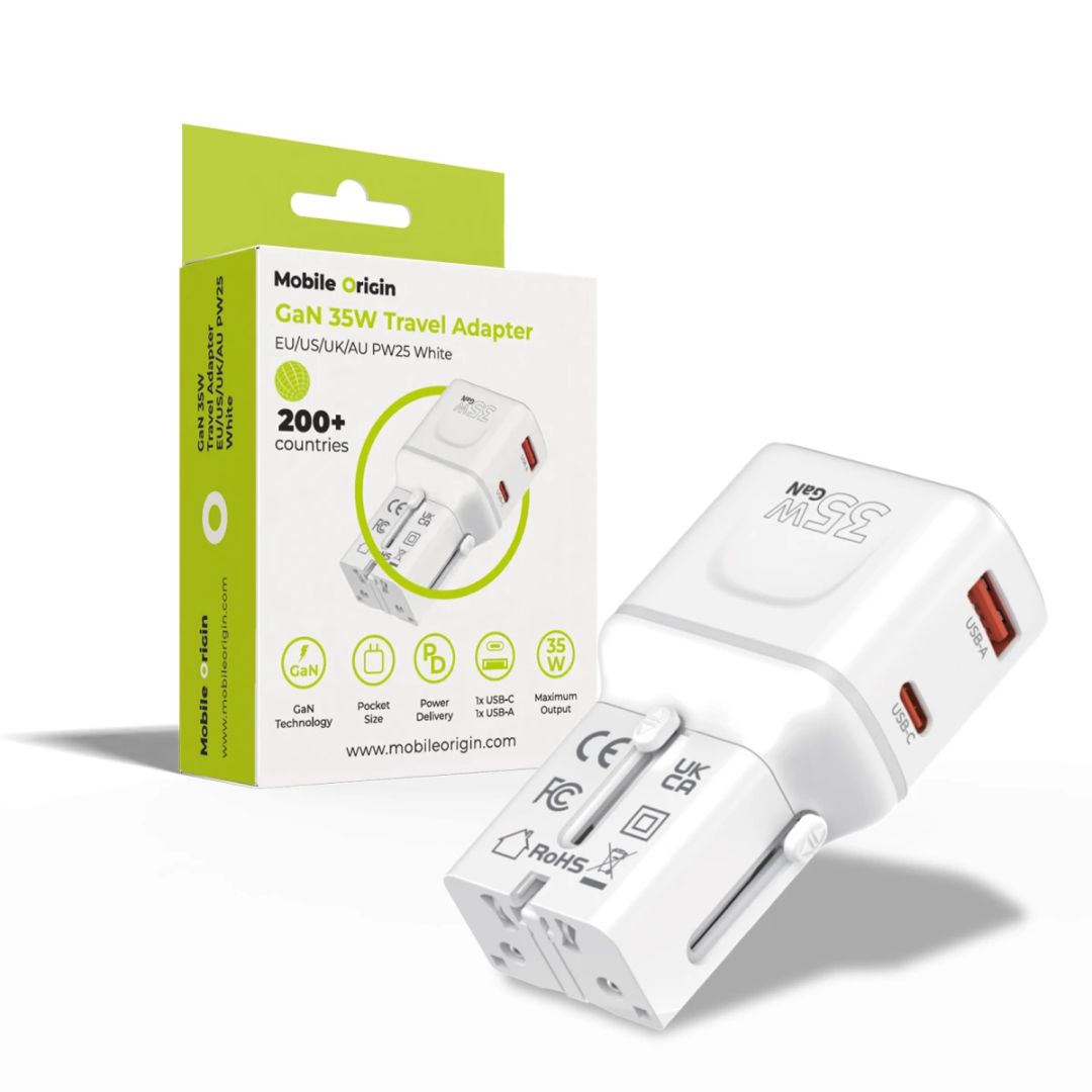 Mobile Origin 35W Travel Adapter EU/US/UK/AU PW25 White
