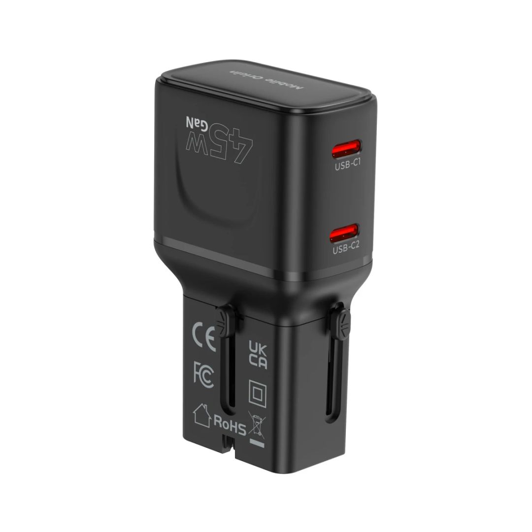Mobile Origin 45W Travel Adapter EU/US/UK/AU PW26 Black