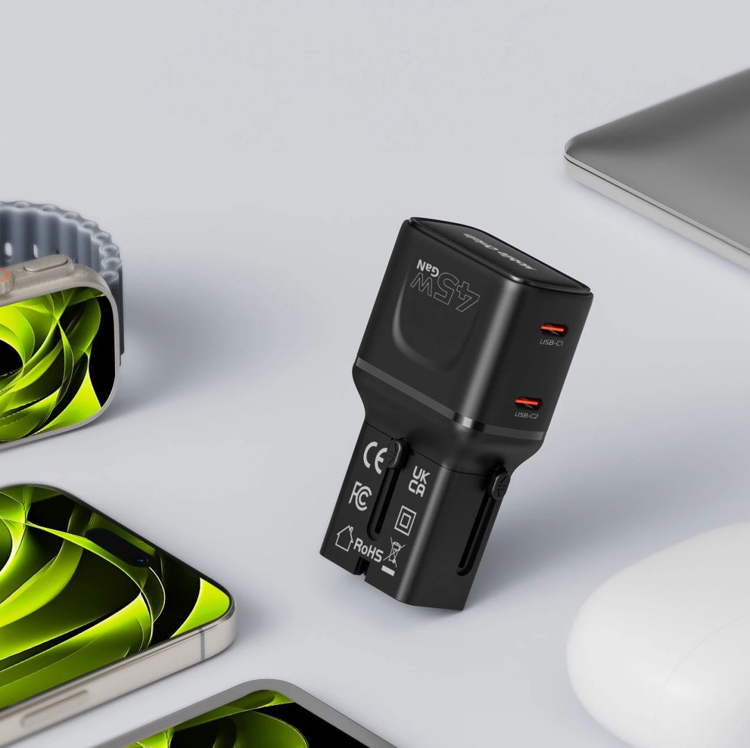 Mobile Origin 45W Travel Adapter EU/US/UK/AU PW26 Black