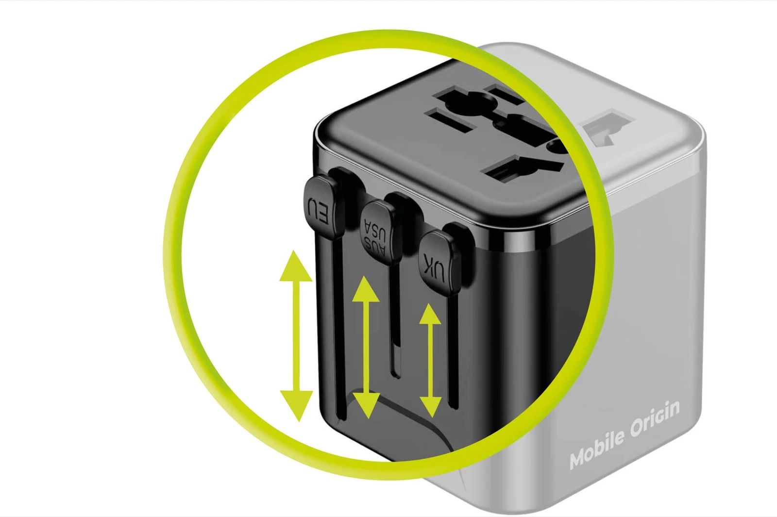 Mobile Origin Universal Travel Adapter PW30 EU/UK/US/AUS Black