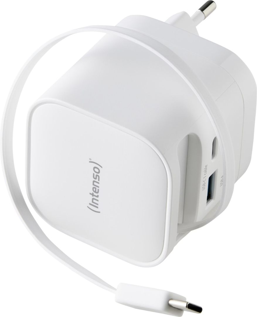 Intenso Compact Fast Charger 65W USB-C/USB-A White