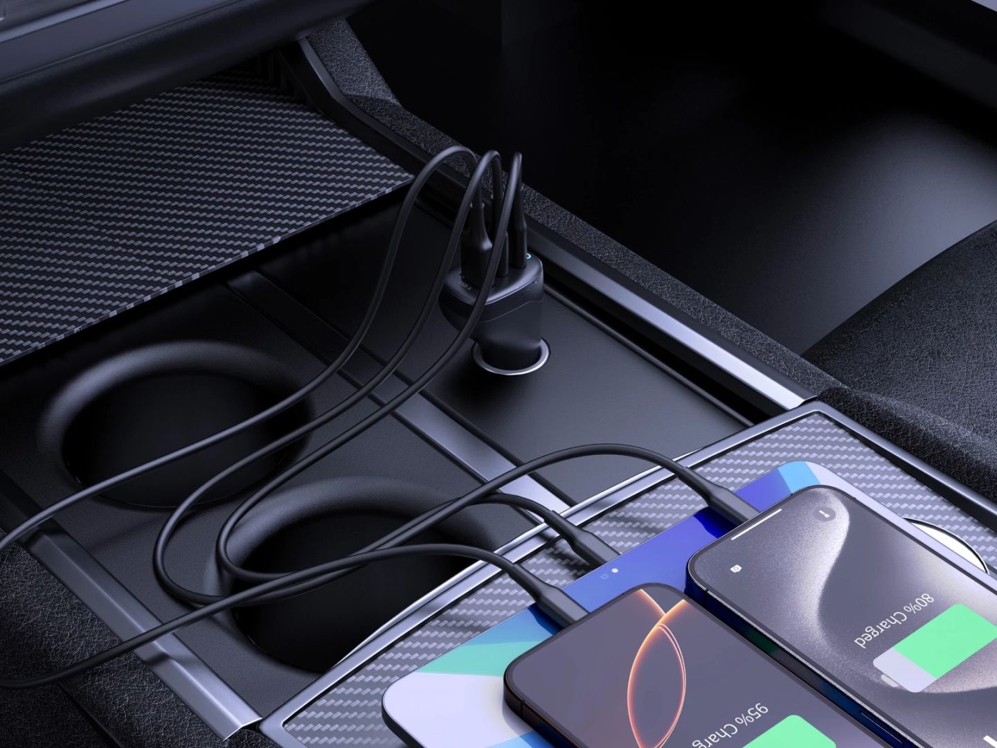 Mobile Origin 100W Car Charger CA25 - 2x USB-C + USB-A