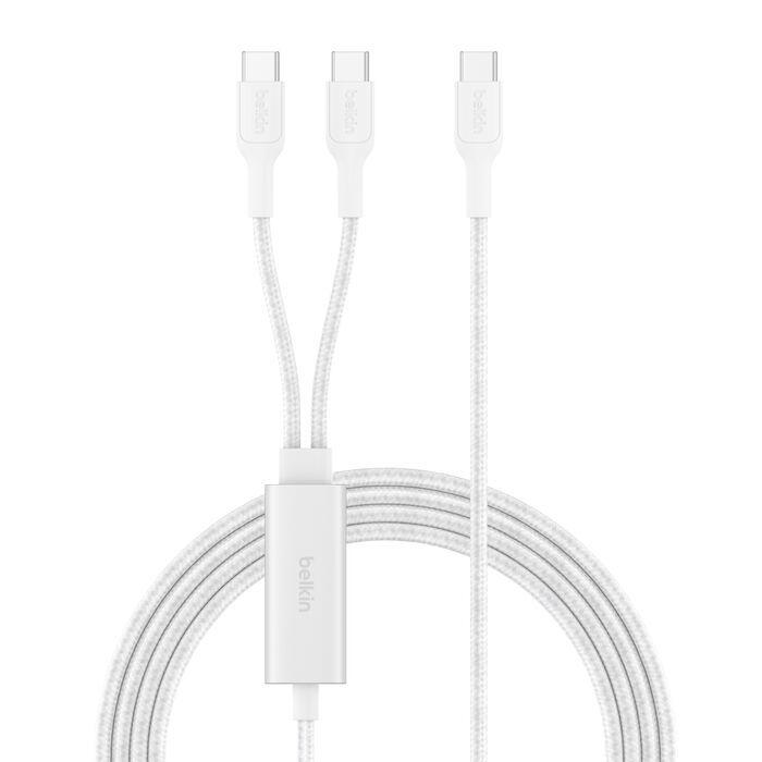 Belkin Braided USB-C to Dual USB-C Cable 1,5m White