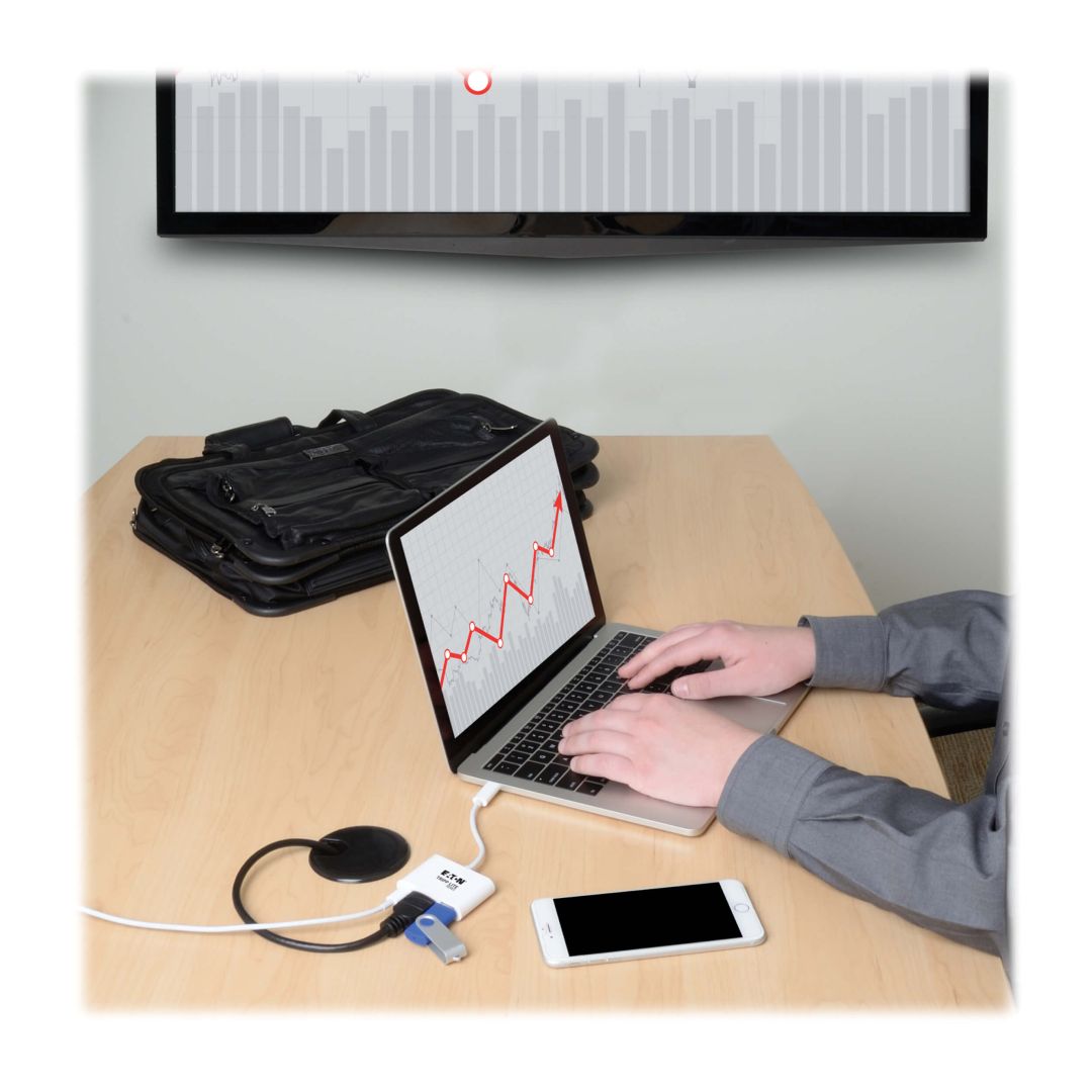 EATON Tripplite Series USB-C to HDMI Adapter with USB-A Port White