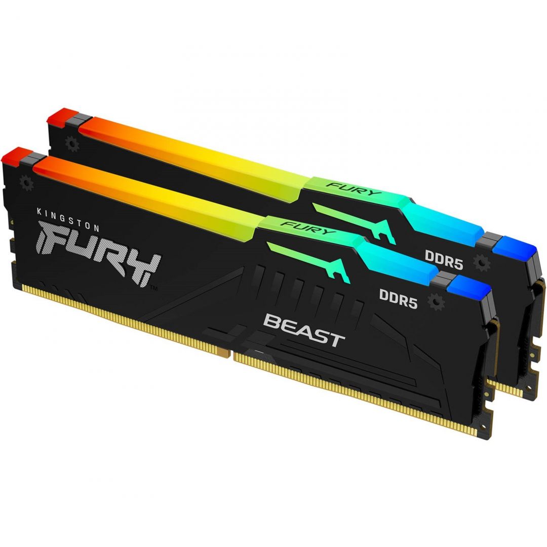 Kingston 128GB DDR5 5600MHz Kit(2x64GB) Fury Beast RGB Black