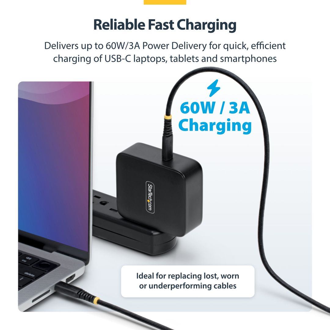 Startech USB2.0 USB-C charging cable 1m Black