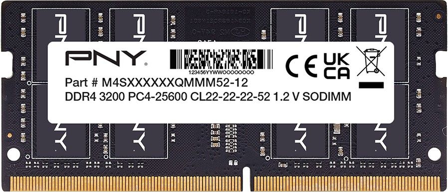 PNY 16GB DDR4 3200MHz SODIMM Performance Black