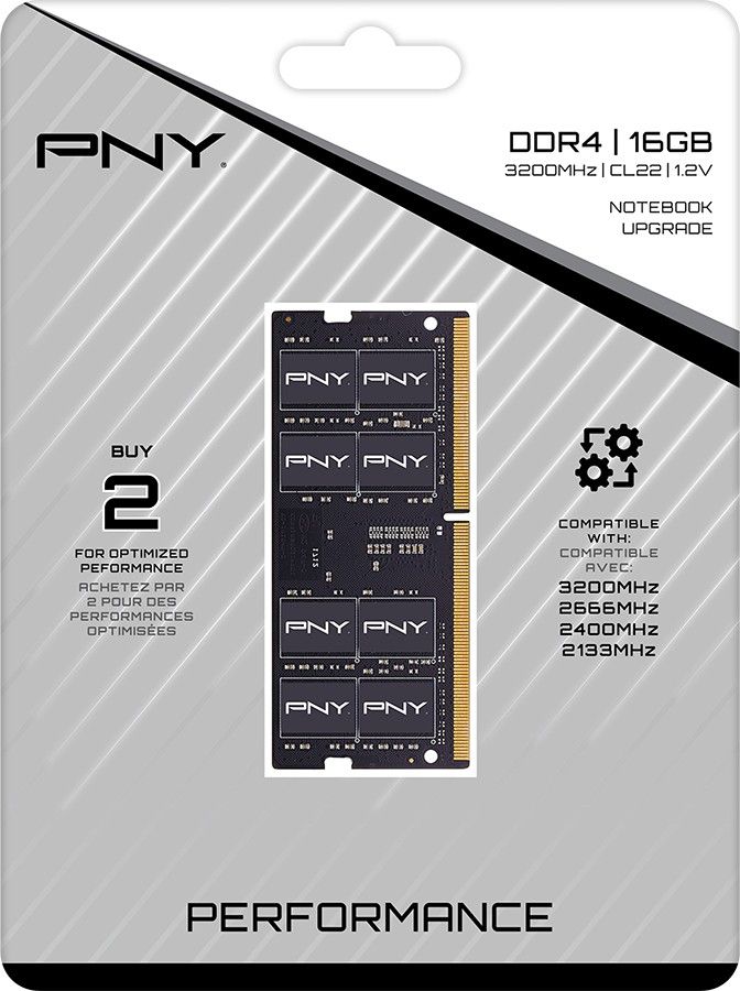 PNY 16GB DDR4 3200MHz SODIMM Performance Black