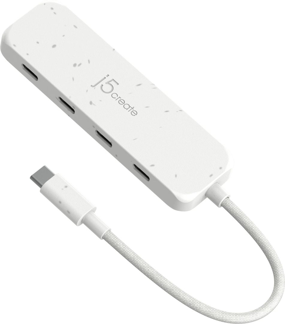 j5create Eco-Friendly USB-C to 4-Port Type-C Gen 2 Hub Nature White