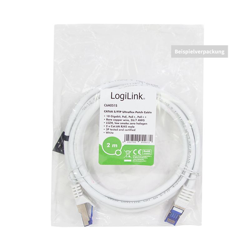 Logilink CAT6A S-FTP Patch Cable 0,5m White