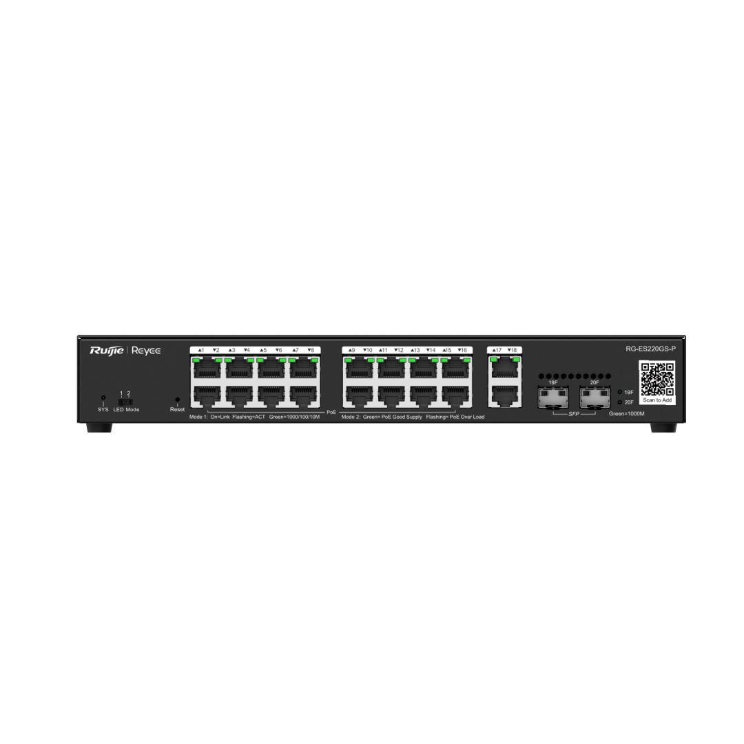 Reyee RG-ES220GS-P 18-Port Gigabit Smart Cloud Managed PoE Switch