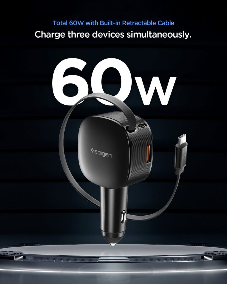Spigen Essential 60W Car Charger Black