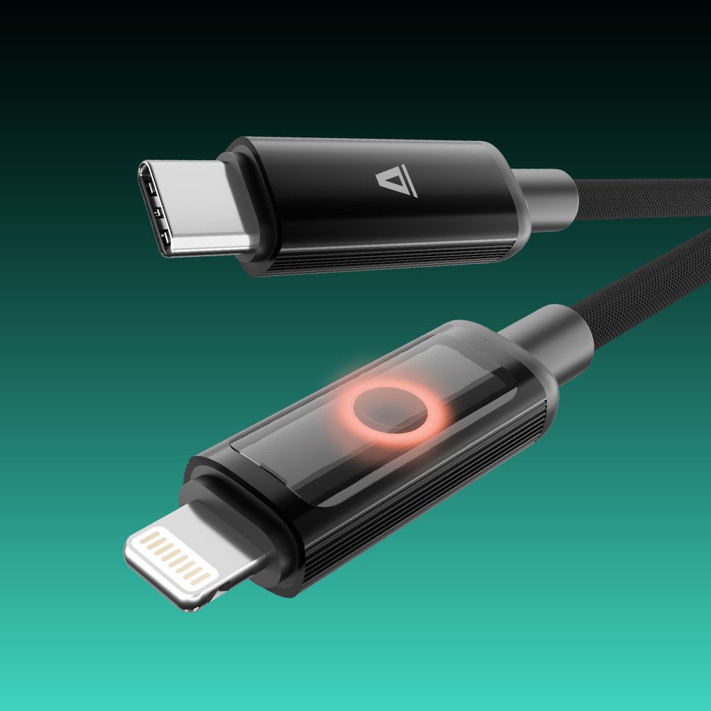 Avax CB651 Pulsey 27W USB-C to Lightning charger cable 1m Black