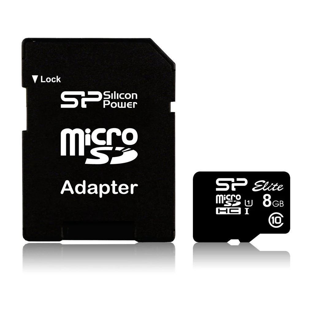 Silicon Power 8GB microSDHC Elite Class 10 UHS-I U1 + adapterrel