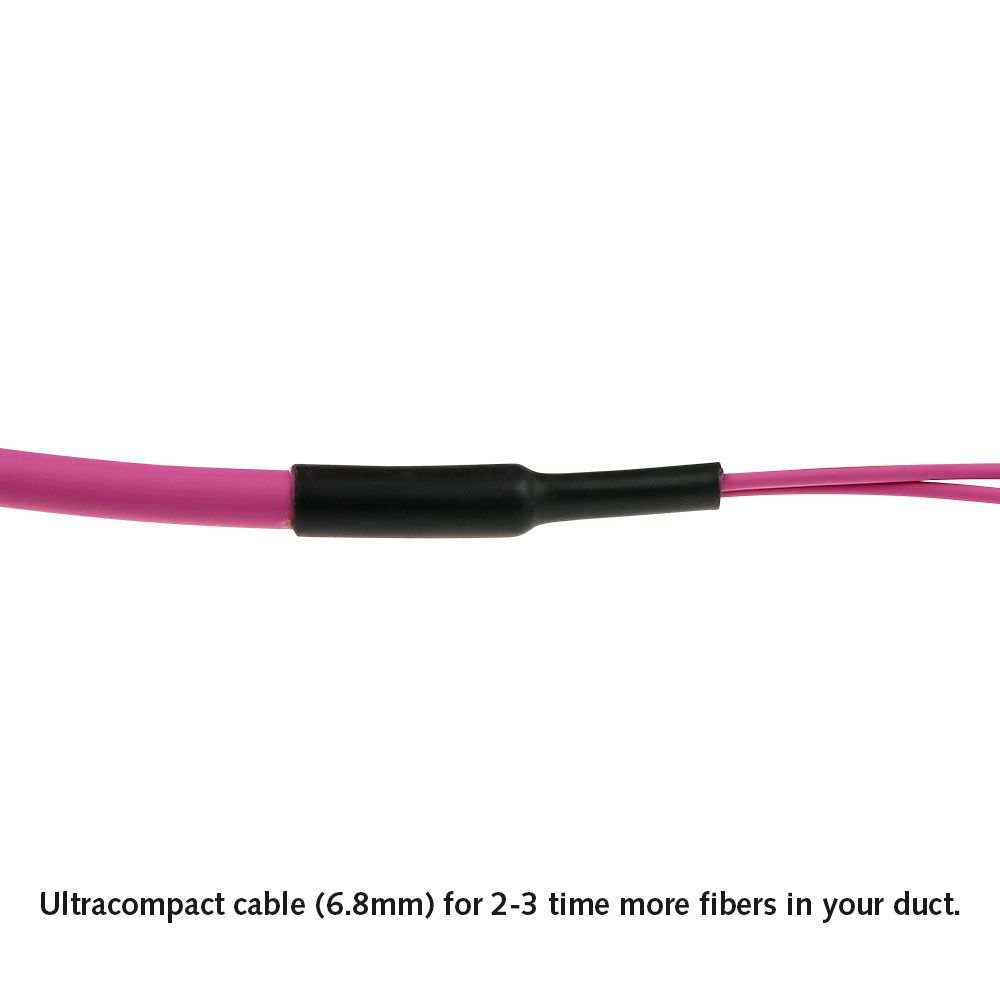 ACT Multimode 50/125 OM4(OM3) polarity A fiber trunk cable with 2 MTP/MPO female connectors each side 5m Pink