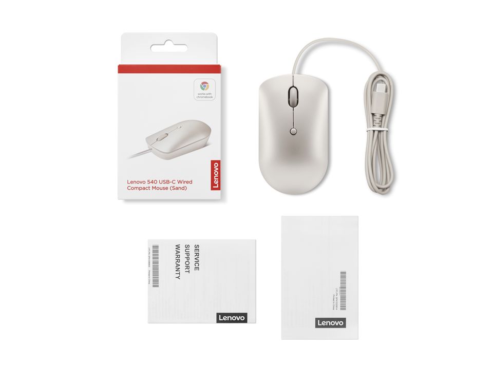 Lenovo 540 USB-C Wired Compact Mouse Sand