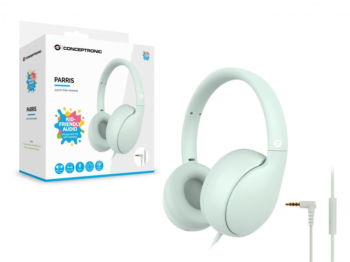 Conceptronic  PARRIS04GT 3.5mm Kids Headset Green
